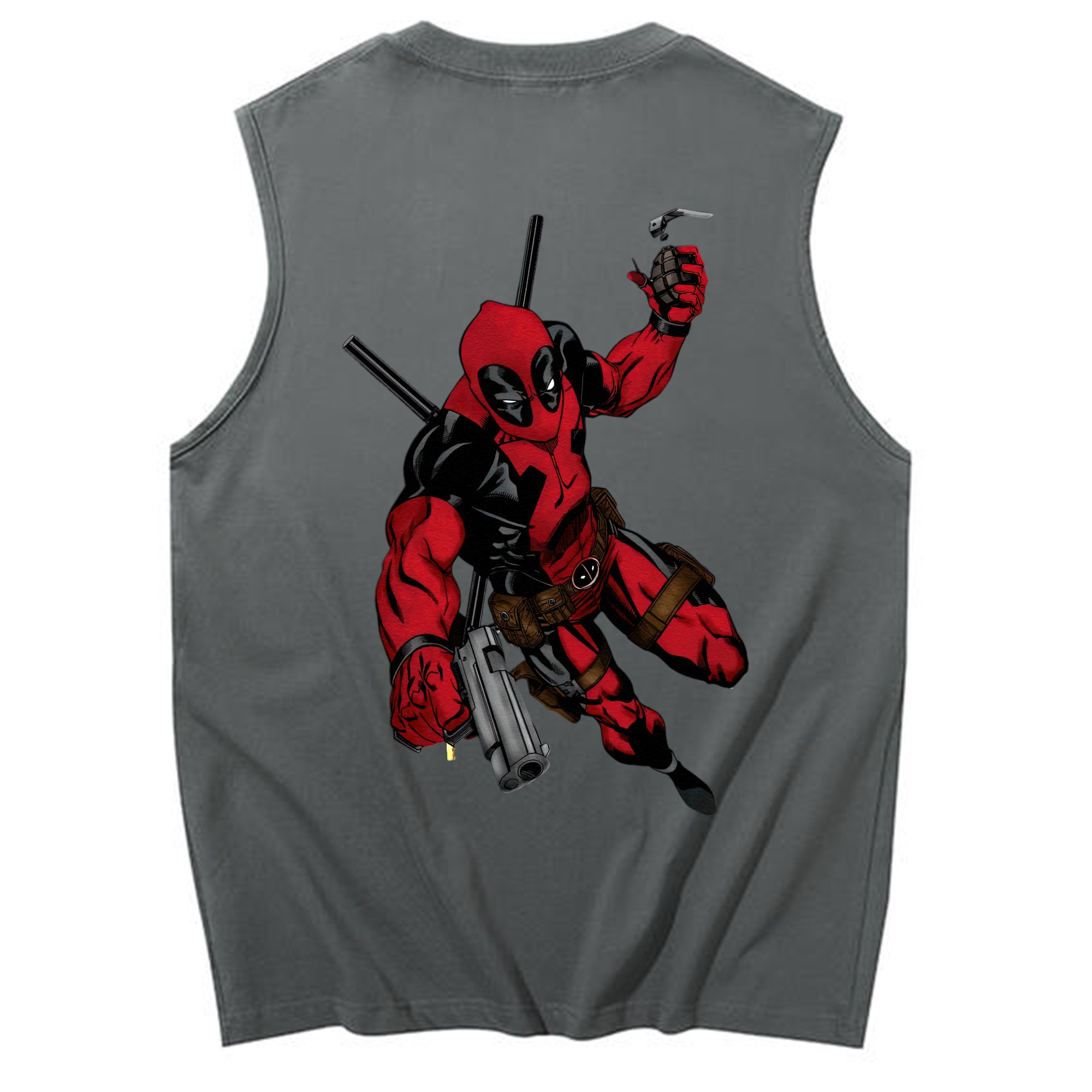 （画像用） Deadpool デッドプール コットン100％タンクトップ（背面プリント）
